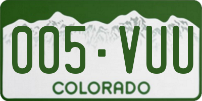 CO license plate 005VUU