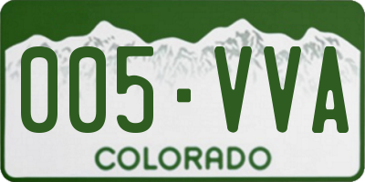 CO license plate 005VVA