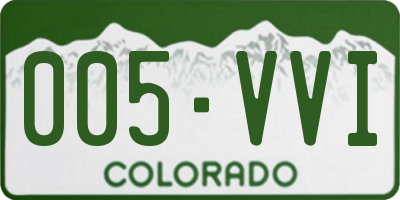 CO license plate 005VVI