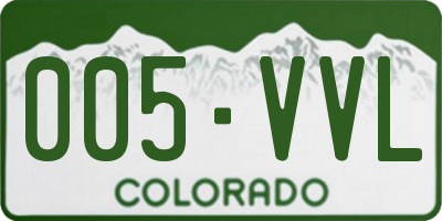 CO license plate 005VVL