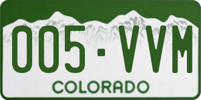 CO license plate 005VVM