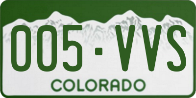 CO license plate 005VVS