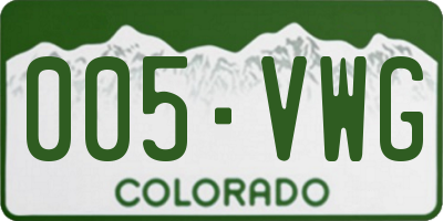 CO license plate 005VWG