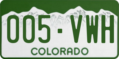 CO license plate 005VWH