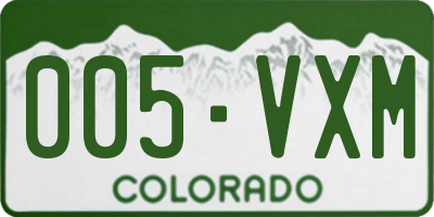 CO license plate 005VXM