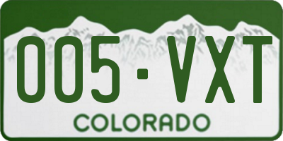 CO license plate 005VXT