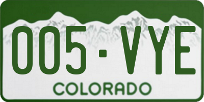 CO license plate 005VYE