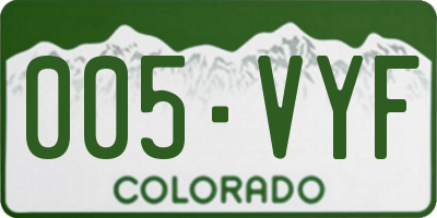 CO license plate 005VYF