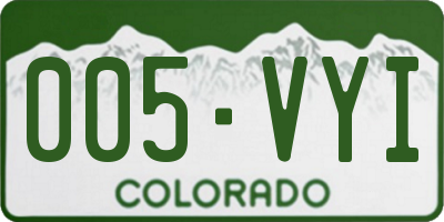 CO license plate 005VYI