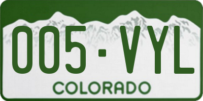 CO license plate 005VYL