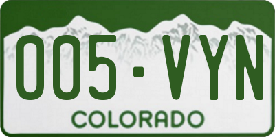 CO license plate 005VYN