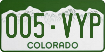 CO license plate 005VYP