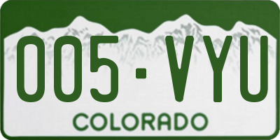 CO license plate 005VYU