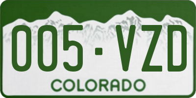 CO license plate 005VZD