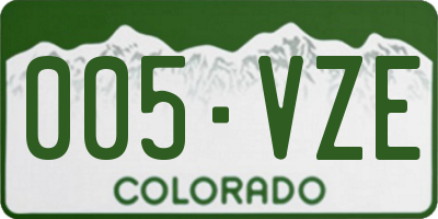 CO license plate 005VZE