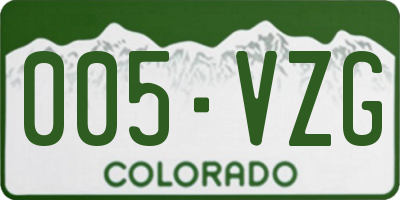 CO license plate 005VZG