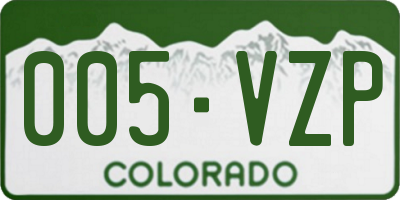 CO license plate 005VZP