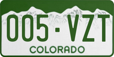 CO license plate 005VZT