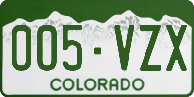 CO license plate 005VZX