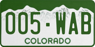 CO license plate 005WAB