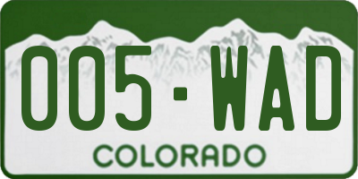 CO license plate 005WAD
