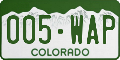 CO license plate 005WAP