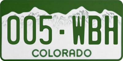 CO license plate 005WBH