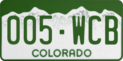 CO license plate 005WCB