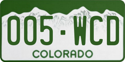 CO license plate 005WCD