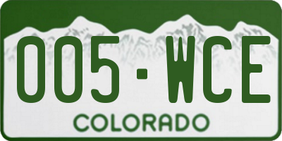 CO license plate 005WCE