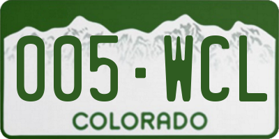 CO license plate 005WCL
