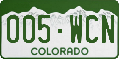 CO license plate 005WCN