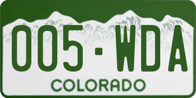 CO license plate 005WDA