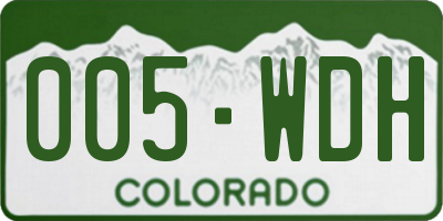 CO license plate 005WDH