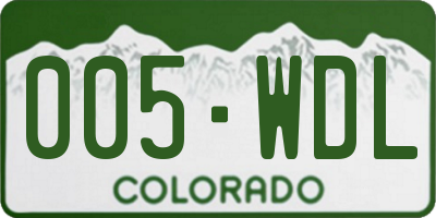 CO license plate 005WDL