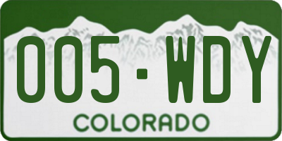 CO license plate 005WDY
