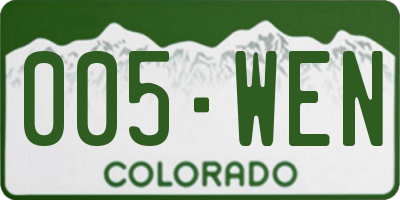 CO license plate 005WEN