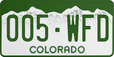 CO license plate 005WFD
