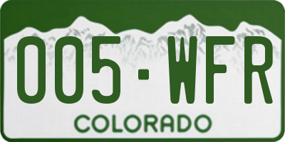 CO license plate 005WFR