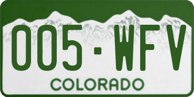 CO license plate 005WFV