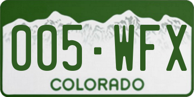 CO license plate 005WFX