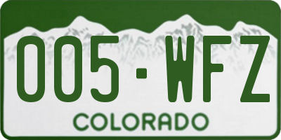 CO license plate 005WFZ