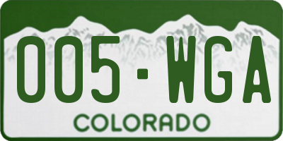 CO license plate 005WGA