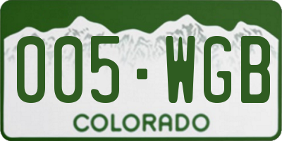 CO license plate 005WGB