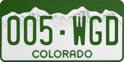 CO license plate 005WGD
