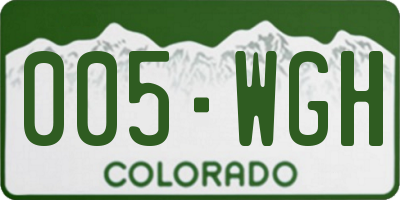 CO license plate 005WGH
