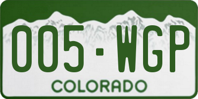 CO license plate 005WGP