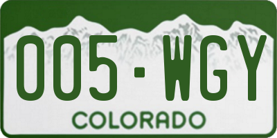 CO license plate 005WGY