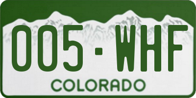 CO license plate 005WHF