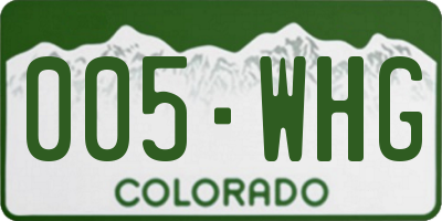 CO license plate 005WHG